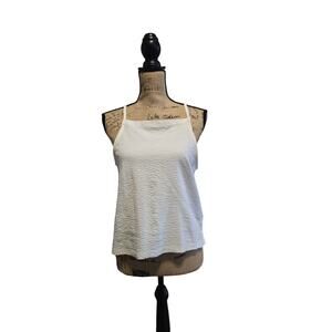 Madewell cream ribbed tank top, size small